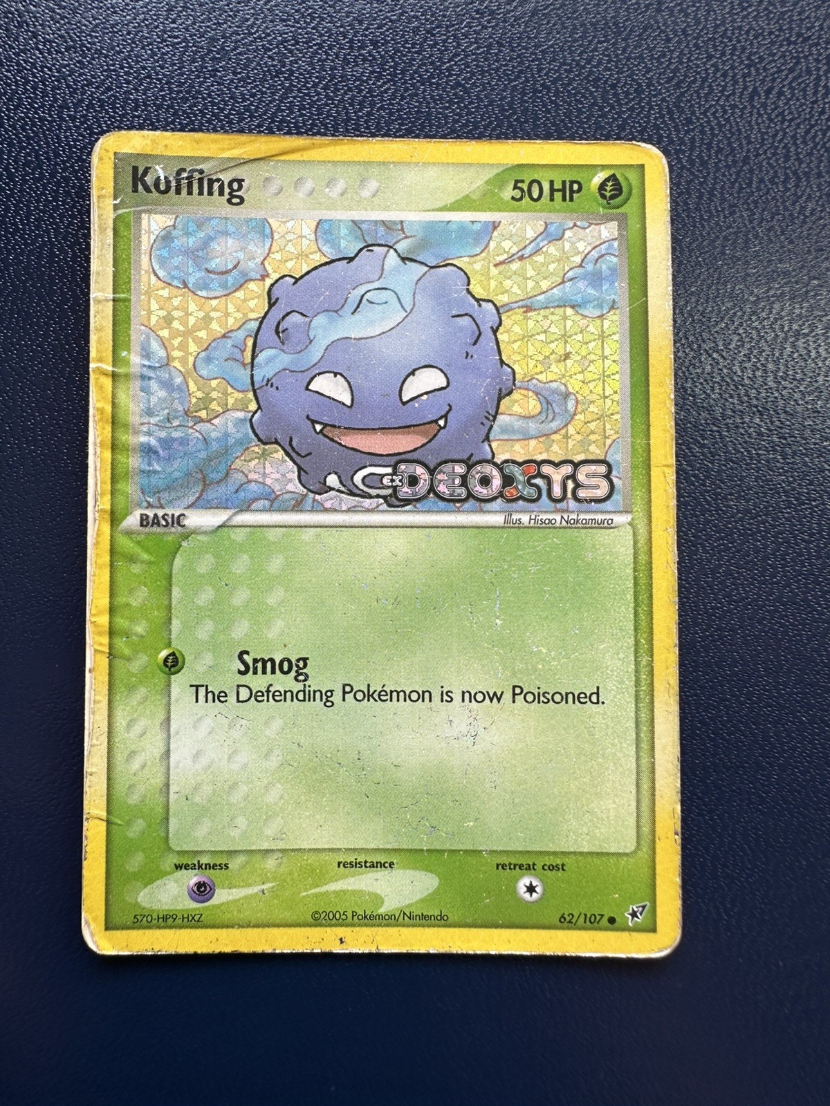 Koffing 62/107 Reverse Holo Deoxys Stamp - Pokemon Deoxys DMG