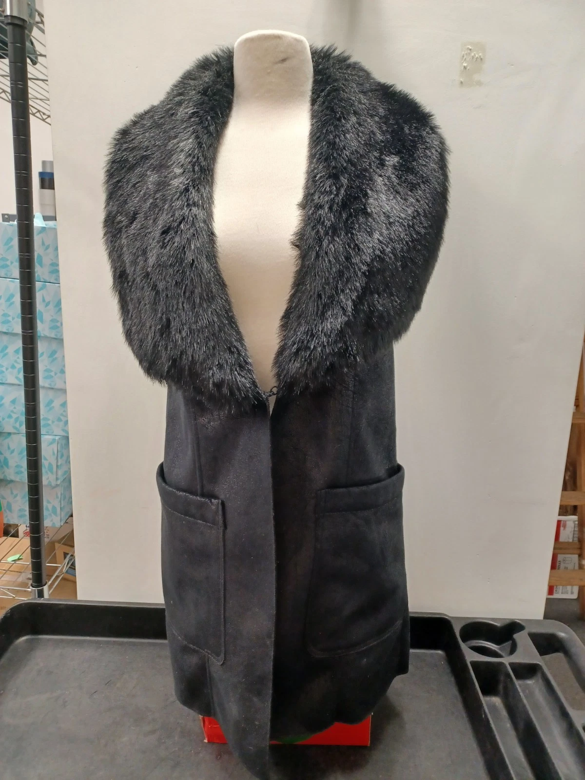 Express Women Sleeveless Lined Jacket Vest Size S Black