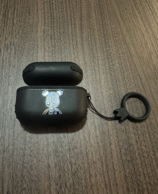 AirPods Pro 2 Silicone Case With Cartoon Bear Robot Style Black 