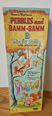Vintage 1965 Pebbles Bamm Bamm Magic Dolls by Whitman Hanna Barbera Flintstones