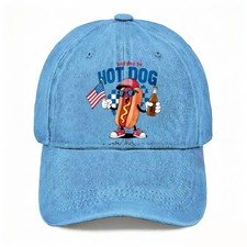 Bad Day To Hot Dog Funny BBQ Dad Hat Cartoon Casual Unisex Washed Baseball Cap