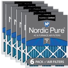 20x24x1 19 1/2x23 7/16 Pleated Air Filters MERV 7 Plus Carbon 6 Pack