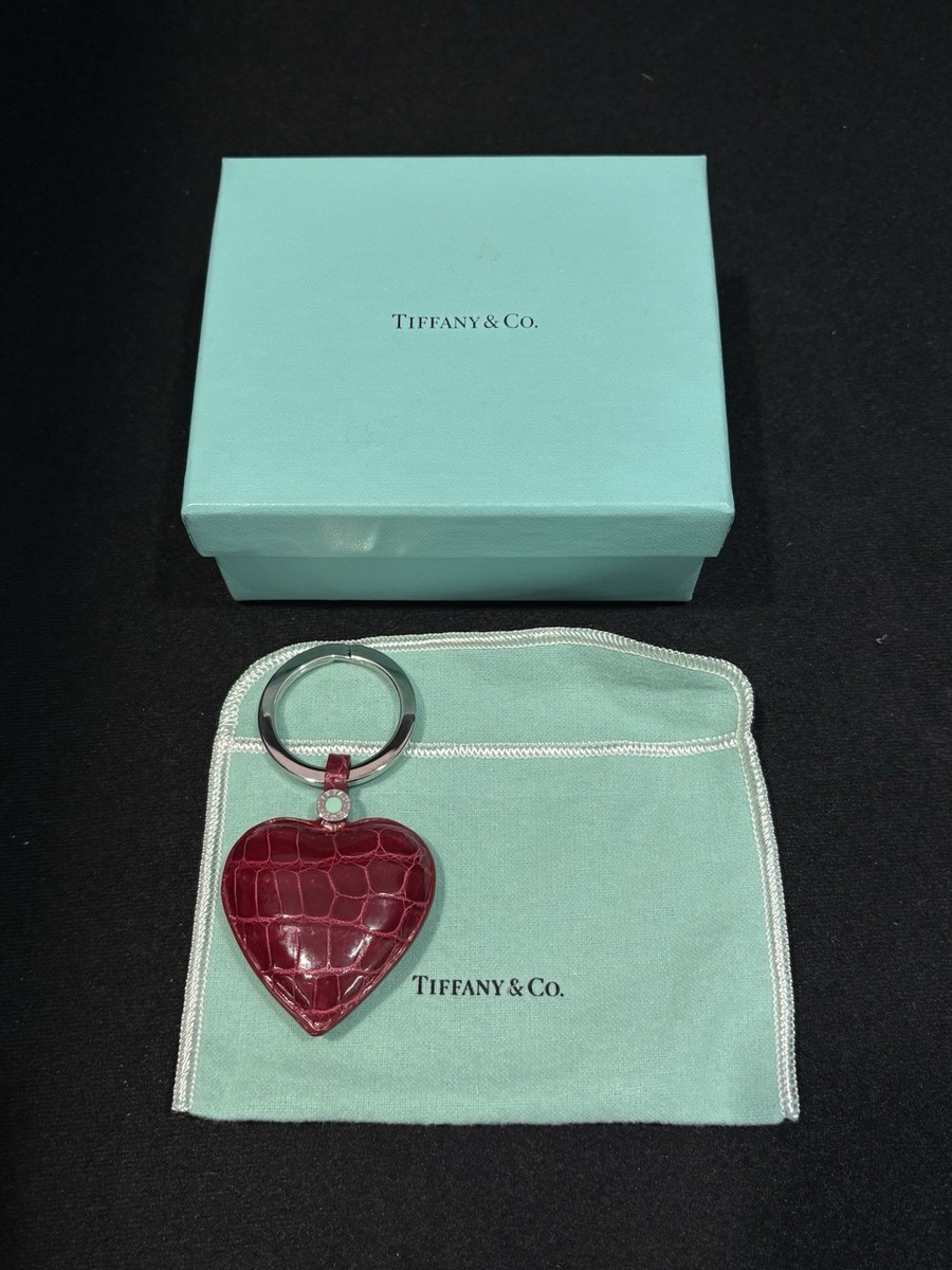 NEW IN BOX Tiffany & Co Pink Red Crocodile Heart Charm Keyring | eBay