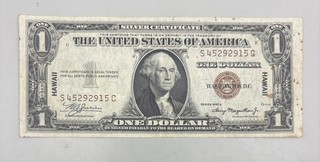 1935 A U.S. Brown Seal $1 Hawaii Silver Cert. Printed During WWII Pearl Harbor