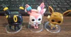 LOT OF 3) 1.5" MINI POPS W/BASE POKEMON GAMES FUNKO POP, UMBREON/EEVEE, NO BOX