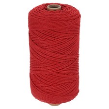 Natural Macrame Cord 2mm x 219 Yards Cotton Macrame Rope, Bright Red