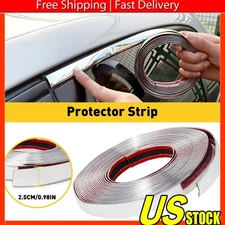 1INCHx16FT Car Trim Moulding Strip Door Guard Protector Chrome For Trucks SUV V