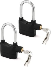 Alarm Lock, 110 dB Anti-Theft Security Padlock, 2 Pack Door Motorcycle Bicycle P