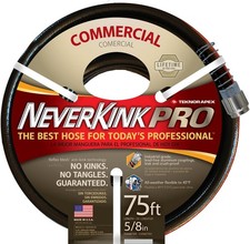 Water Hose 5/8"x75ft โ Black, 400psi, NeverKink, Crush Resistant, USA Made