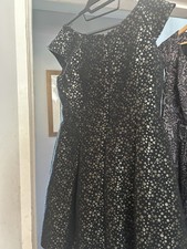 Gorgeous Pepperberry Dress Size 16 S/C,Black With Silver Spots