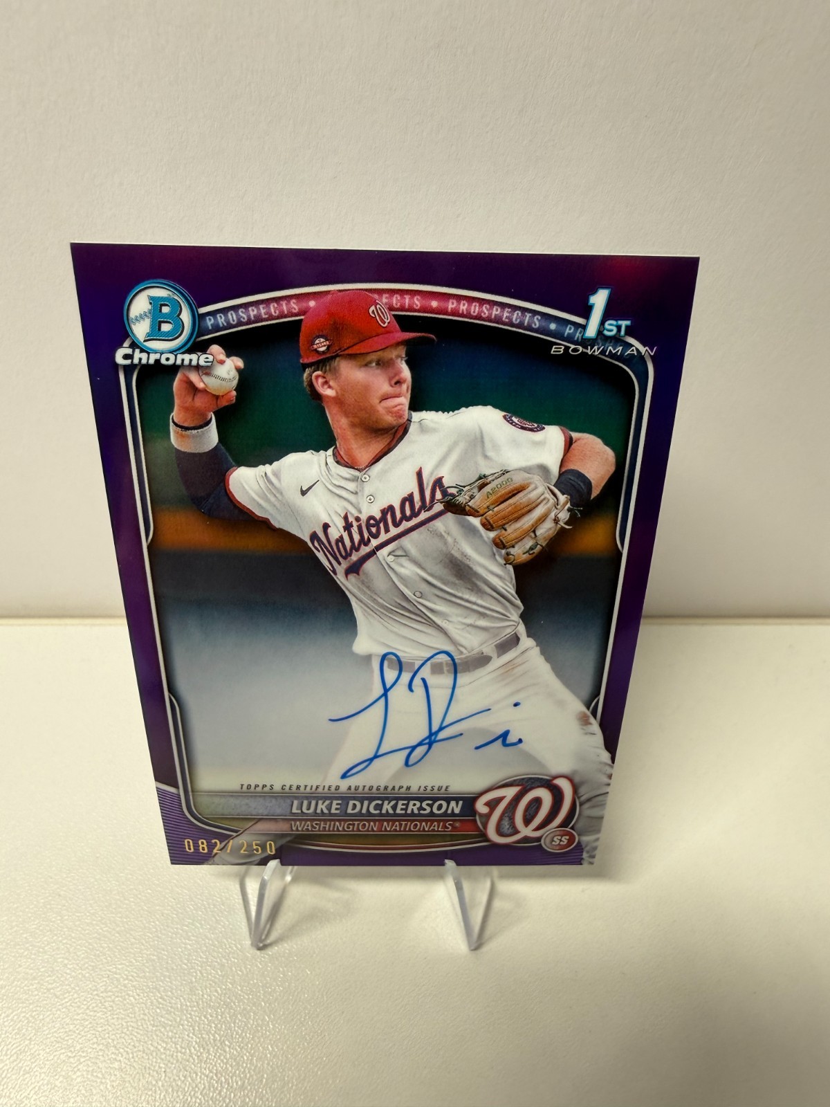 Luke Dickerson 2025 Bowman Chrome 1st Purple Refractor Auto /250 #CPA-LDI