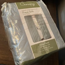 Sheer Panel Ivory Attached Valance Lined with Clear Beads 56" x 84" Natural NEW