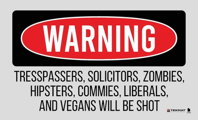 #ad Tekmat Trespassers Will Be Shot Floor Mat Oil Resisitant. Waterproof Washable $40.58