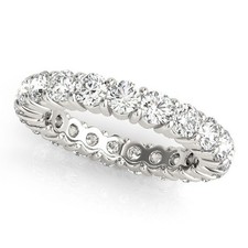 DE/VS 1Ct Lab Grown Diamond Wedding Full Eternity Ring White Gold UK Hallmarked
