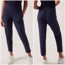 Athleta Brooklyn Mid Rise Ankle Pant Navy Slim Leg size 18 atleisure
