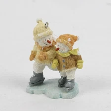 Russ Berrie and Co. "Frost Smitten" Snowman and Snowgirl Ice Skating Ornament
