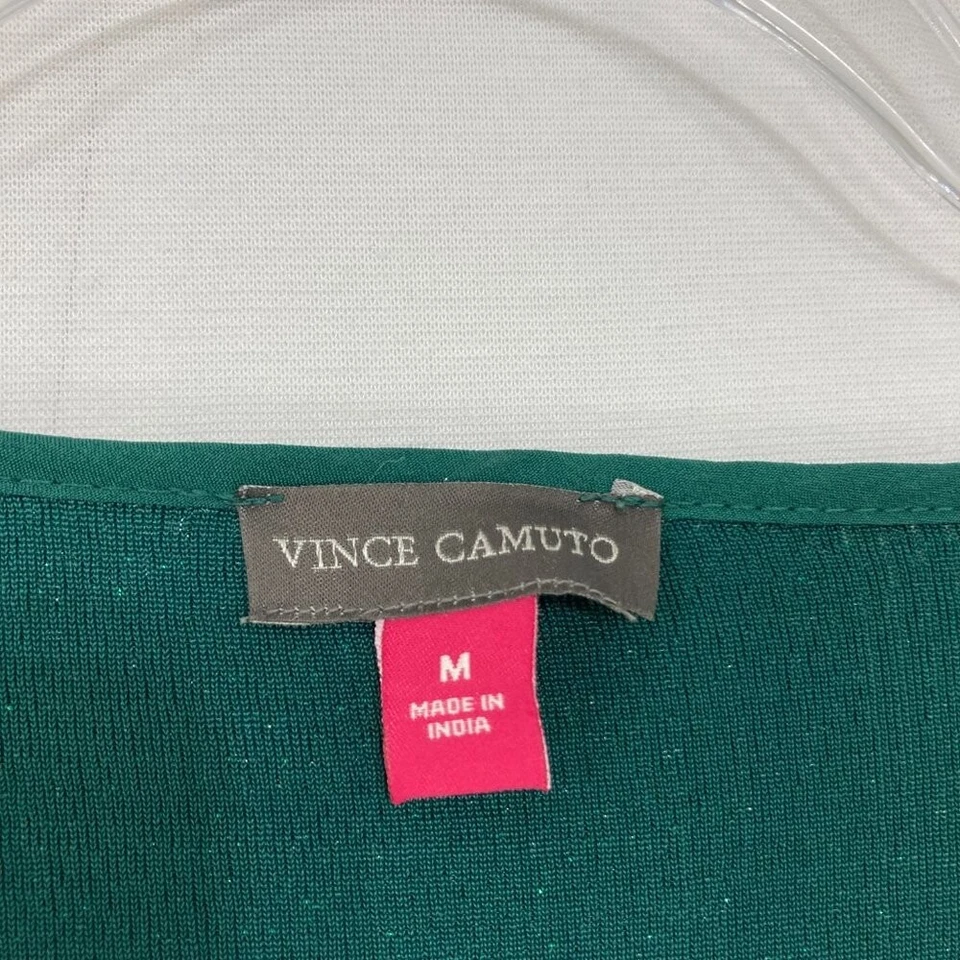 Vince Camuto размер средний зеленый блестки Расклешенный рукав эластичной верхний вечер фестиваль - Изображение 4 из 4