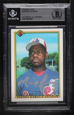 BAS 1990 Bowman Marquis Grissom #115 BGS Authentic Auto 3c7
