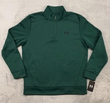 Under Armour Pullover Sweatshirt Mens Large Green Fleece 1/4 Zip UA