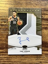 TRE JONES 2020-21 CROWN ROYALE SILHOUETTES PATCH AUTO GOLD /25 #136 BULLS