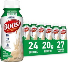 BOOST High Protein + Fiber Nutritional Drink Very Vanilla 8 fl oz Btls 24-Pack