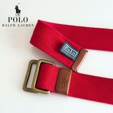 Polo Ralph Lauren Double Ring Belt Red Cotton Vintage Limited Edition Rare Model