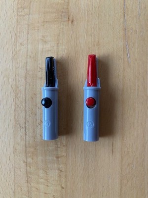 2 Stk - Hirschmann ISOLIERTE ABGREIFKLEMME - 4mm 6A / ROT & SCHWARZ (AK 10)