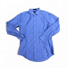 NORDSTROM Trim Fit Button Down Dress Shirt Men's 16.5 - 34/35 Blue Long Sleeve