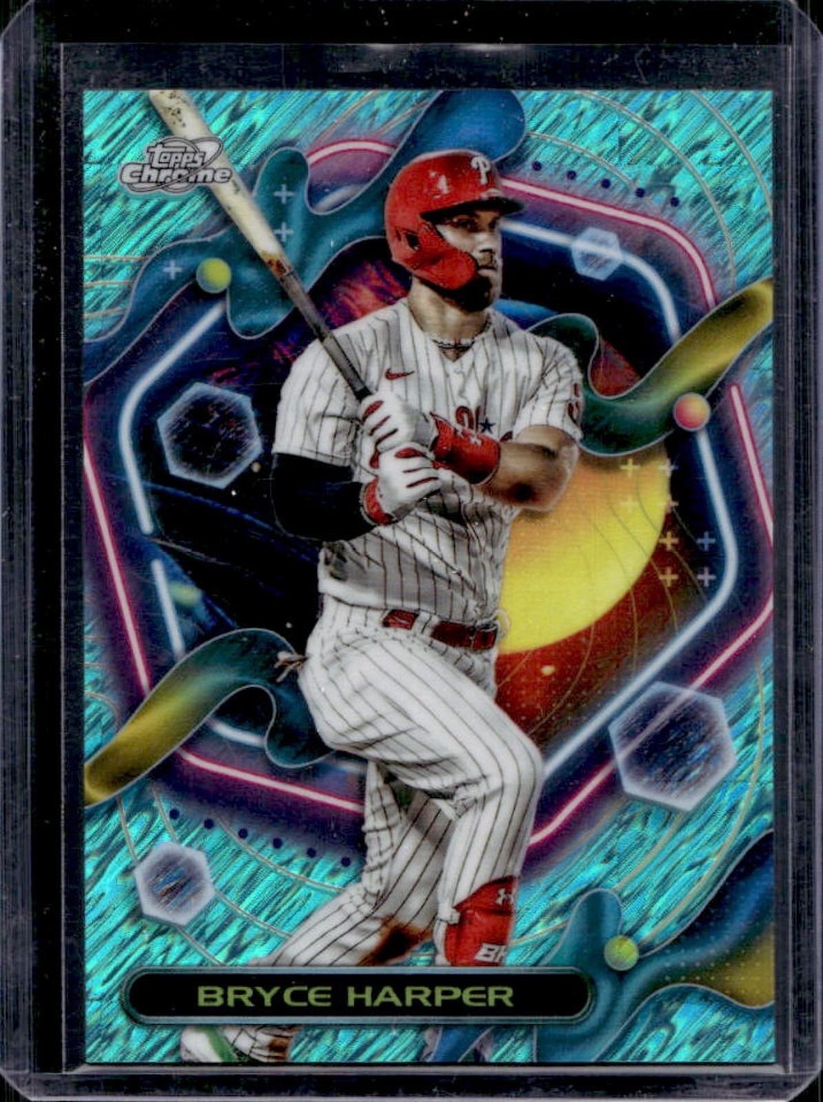 2023 Topps Cosmic Chrome Bryce Harper Aqua Equinox Refractor #/199 Phillies
