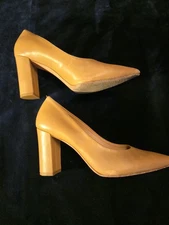 Antonio Melani Womens Sz 8M Shoes nude color Leather block Heels