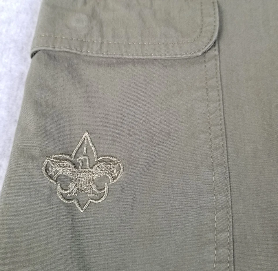 Boy Scouts of America Cargo Pants Boys Youth 10 Green Convertible Zip Off Shorts - Image 3 of 4