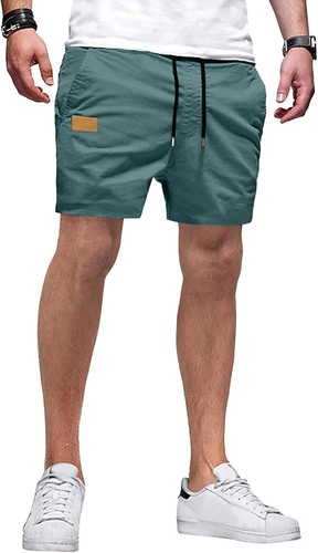 Mens Summer Cotton Drawstring Shorts Stretch Twill Casual Beachwear with Pockets - Picture 47 of 50