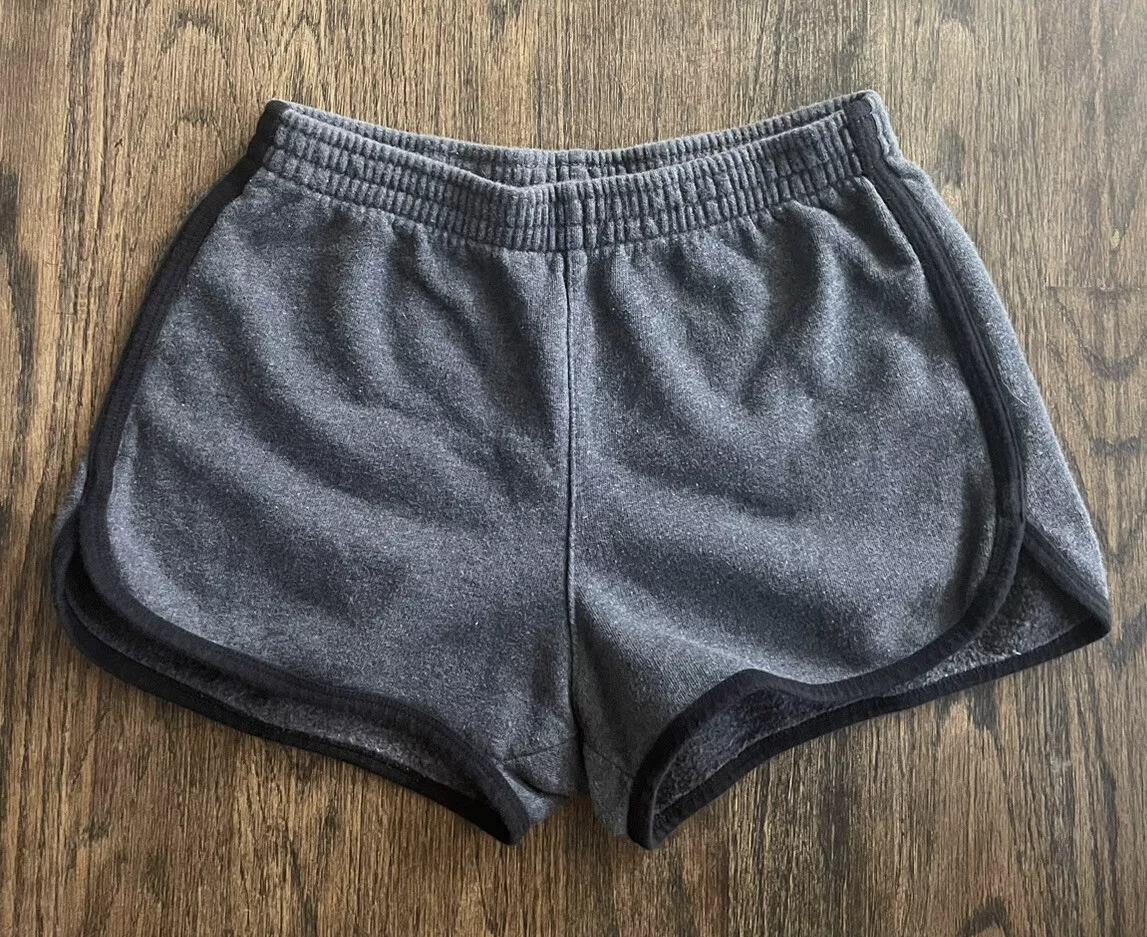 Brandy Melville Grey Gray Fleece Lounge Shorts Black Trim