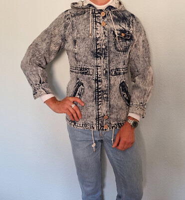 Bellfield Bankoni Jeansjacke Jacke Acid Wash Jacket Blue Gr. S Vintage 80er 90er