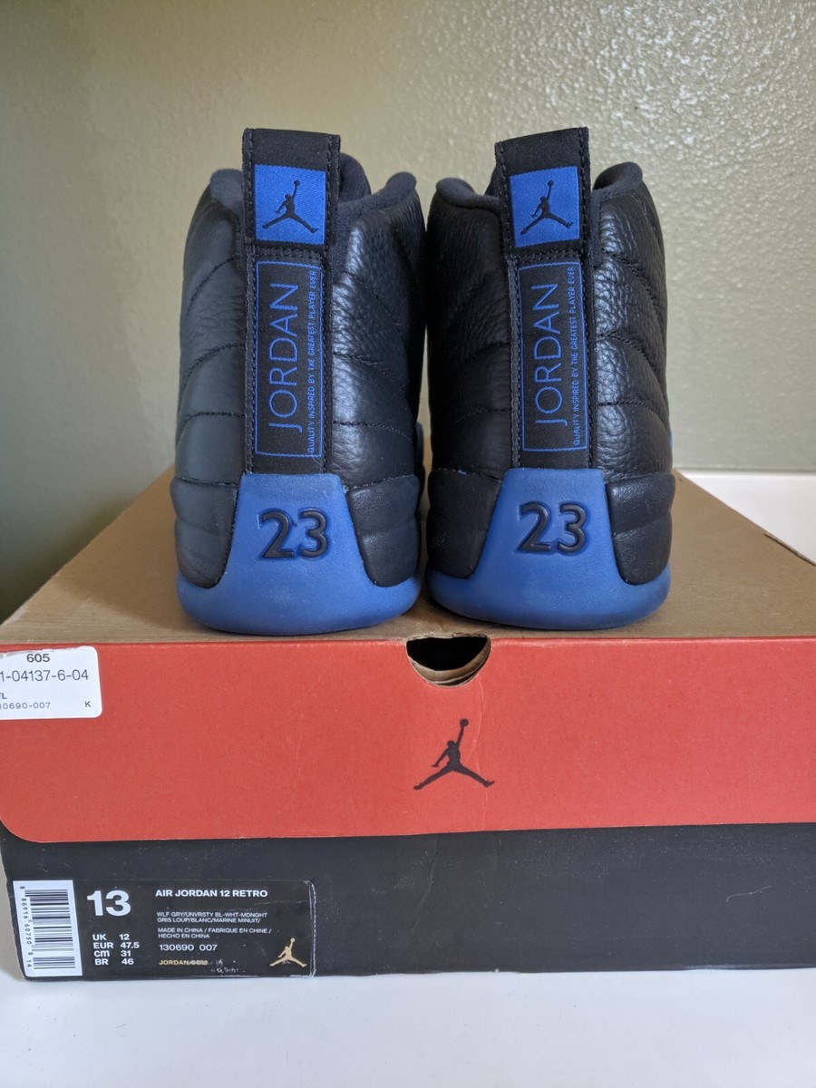 SIZE 13] nike air jordan 12 retro black game royal blue flu