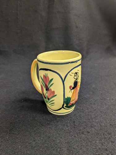 HB Quimper Soleil Yellow Accent Mug  France