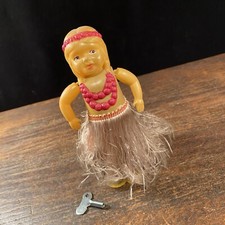 Vintage Toy Hula Girl Hawaii Dancing Wind Up Metal Celluloid PRIORITY MAIL