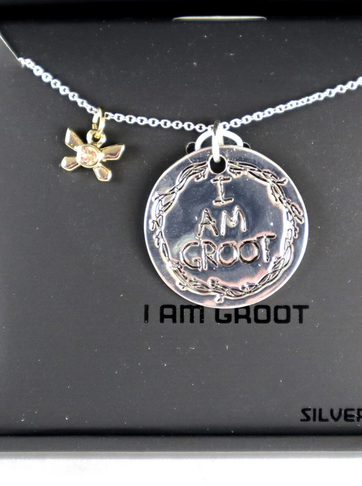 I Am Groot Collar Colgante Plateado Guardianes de la Galaxia Marvel Nuevo Foto 2 de 4