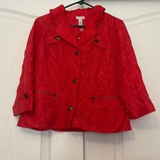 Chico s Crinkle Sheen Jacket Sz 1 M