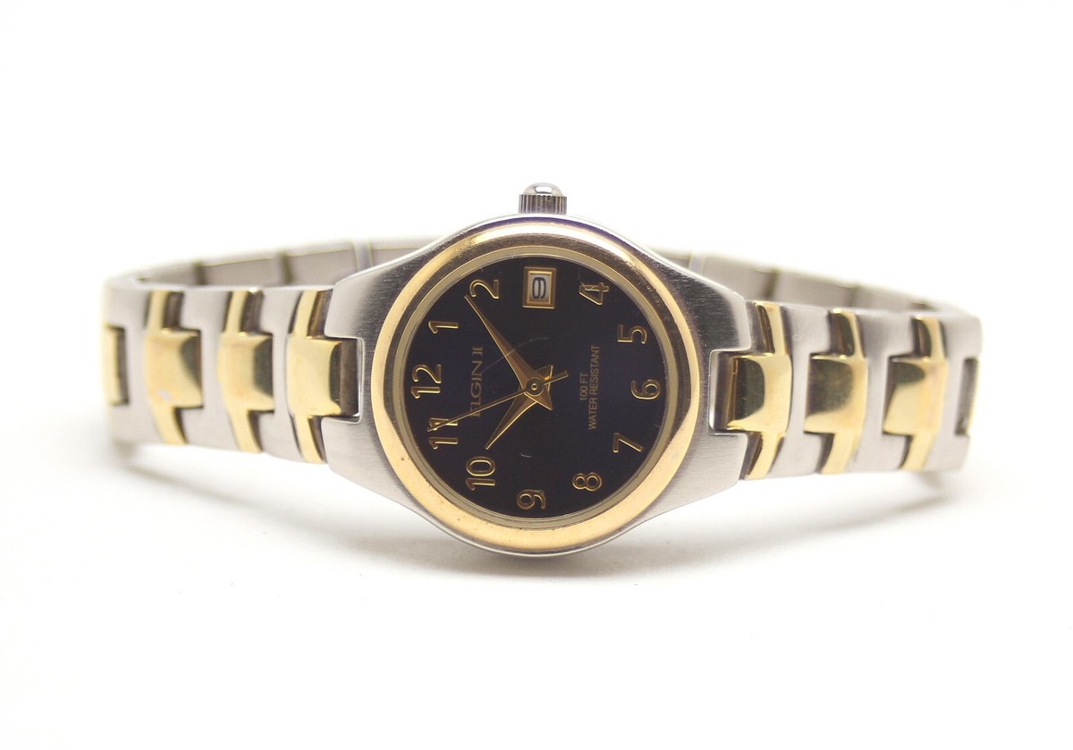 Vintage ELGIN 旅行時計 Made in JAPAN 逆輸入 Vintage Elgin Watch // Two Tone Watch // Japanese Movement