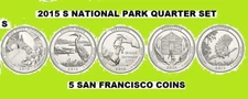 2015 S America the Beautiful Quarter 5 Coin Set