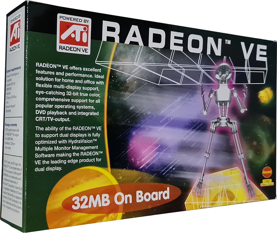ATI Radeon VE, 2X/4X AGP, 32mb w/TV Out, Vintage, New! Mint in Sealed Box! MISB - Image 2 of 4