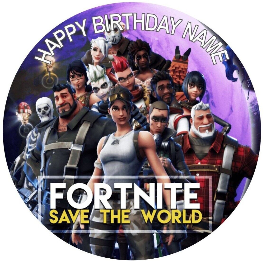 Fortnite PERSONALISED PRINTED EDIBLE BIRTHDAY CAKE TOPPER DECORATION