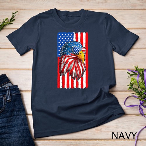 Camisa Patriótica Águila Calva Hombre 4 de Julio Bandera Americana EE. UU. Camiseta Unisex - Imagen 8 de 15