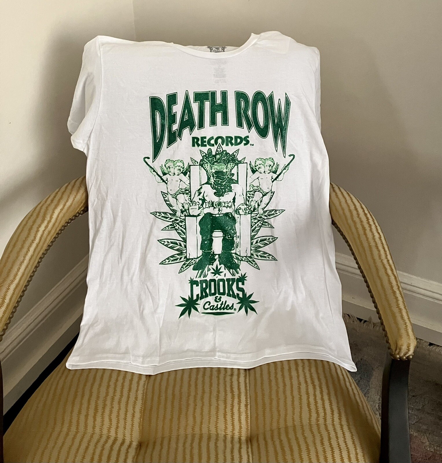 FILA T SHIRT CROOKS & CASTLES x DEATH ROW Records taglia l nuova con etichette LARGE cannabis & angeli