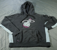 Miami Heat Sweater Mens M Black Vice City Big Logo Basketball NBA Nike Hoodie