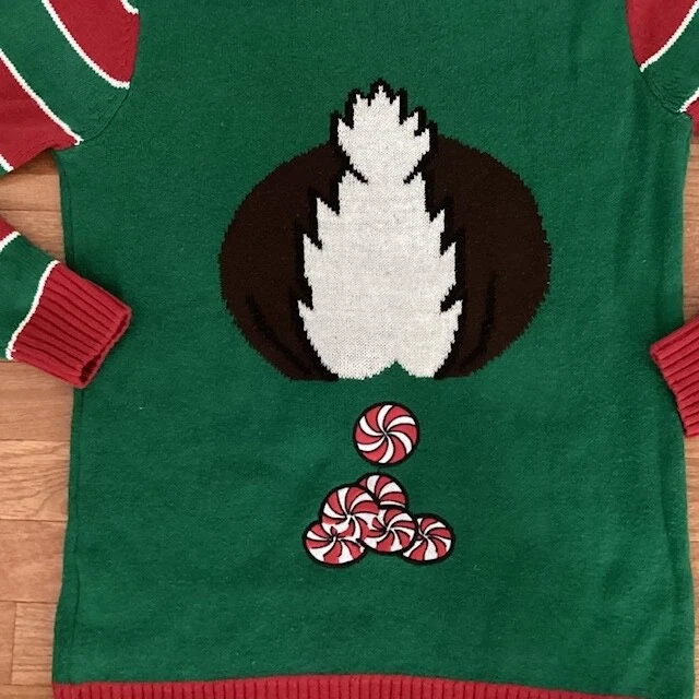 Ugly Christmas Sweater Rudolph The Red Nose Reindeer Size Small (S) Peppermints