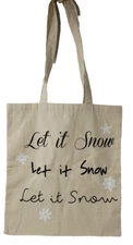 Canvas Reusable Grocery/Tote Bag - "Let It Snow"