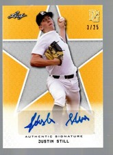 2020 Leaf Perfect Game National Showcase Auto Yellow #BAJS5 Justin Still 3/25