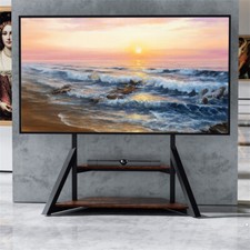 2 Tier Corner TV Mount 40-100" Floor TV Stand w Storage Shelf LCD LED Universal 